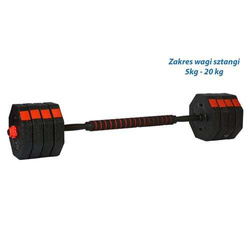 Regulowane hantle treningowe 2x20kg z funkcją sztangi Eb Fit