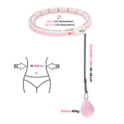 ZESTAW HULA HOP HHW06 PINK Z PIŁKĄ GRAWITACYJNĄ I LICZNIKIEM HMS + PAS BR163 BLACK PLUS SIZE