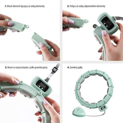 HULA HOP  HHM14  GREEN Z MAGNESAMI I OBCIĄŻNIKIEM + LICZNIK HMS