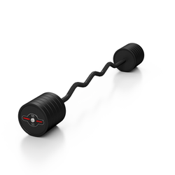 Sztanga gumowana łamana 55 kg czarny mat - Marbo Sport