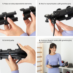 ZESTAW HULA HOP PLUS SIZE HHW12 BLACK Z WYPUSTKAMI I OBCIĄŻNIKIEM HMS + PAS BR163 RED