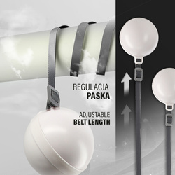 HULA HOP  HHM16 WHITE z magnesem i obciążnikiem + LICZNIK HMS