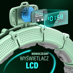 HULA HOP  HHM14  GREEN Z MAGNESAMI I OBCIĄŻNIKIEM + LICZNIK HMS
