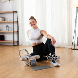 KA08 BROWN KÓŁKO ABS AUTOMATYCZNE KOŁO DO ĆWICZEŃ MIĘŚNI BRZUCHA Z PODPARCIEM