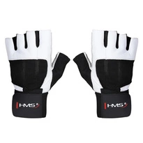 RST04 WHITE-BLACK ROZM. L RĘKAWICE NA SIŁOWNIĘ HMS