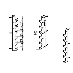 STR46 WIESZAK UCHWYT PRZYŚCIENNY NA GRYFY OLIMPIJSKIE COMMERCIAL HMS