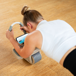 KA08 BROWN KÓŁKO ABS AUTOMATYCZNE KOŁO DO ĆWICZEŃ MIĘŚNI BRZUCHA Z PODPARCIEM