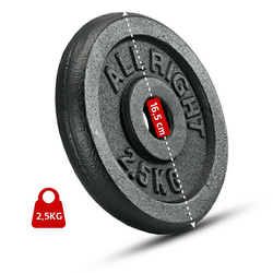 OBCIĄŻENIE ALLRIGHT CZARNE 2,50KG