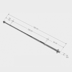 Gryf długi prosty 30mm 180cm z zaciskiem gwiazdowym srebrny