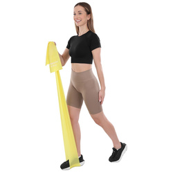 TAŚMA TRENINGOWA DO ĆWICZEŃ PILATES 200x15cm 0,25mm 5-8 kg ŻÓŁTA