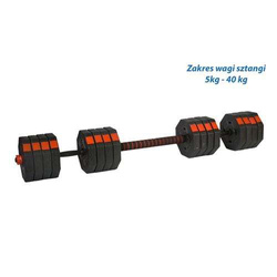 Regulowane hantle treningowe 2x20kg z funkcją sztangi Eb Fit