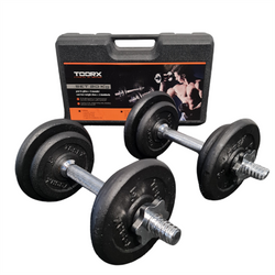 Zestaw hantli żeliwnych w walizce TOORX 20 kg