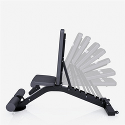 Mocna ławka treningowa z ujemnym skosem, dwustronnie regulowana