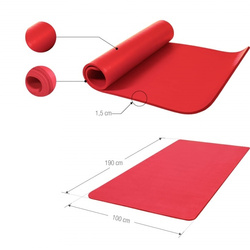 Mata do jogi czerwona 190 x 100 x 1,5 cm