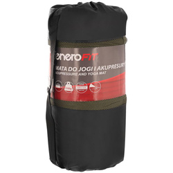 MATA Z PODUSZKĄ DO AKUPRESURY JOGI MASAŻU ZIELONO-BRĄZOWA 67x42x2CM EB FIT