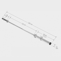 Sprężysty Gryf Olimpijski 220cm x 50mm Długi Prosty