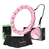 ZESTAW HULA HOP HHW02 LIGHT PINK Z WYPUSTKAMI I OBCIĄŻNIKIEM HMS + PAS BR163 BLACK PLUS SIZE