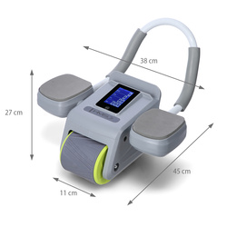 KA08 GRAY KÓŁKO ABS AUTOMATYCZNE KOŁO DO ĆWICZEŃ MIĘŚNI BRZUCHA Z PODPARCIEM