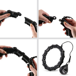 ZESTAW HULA HOP HHW11 BLACK Z WYPUSTKAMI I OBCIĄŻNIKIEM + PAS BR163 BLACK PLUS SIZE HMS