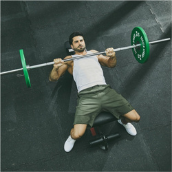 Mocna ławka treningowa z ujemnym skosem, dwustronnie regulowana