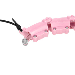 ZESTAW HULA HOP HHW02 LIGHT PINK Z WYPUSTKAMI I OBCIĄŻNIKIEM HMS + PAS BR163 BLACK