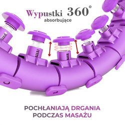 ZESTAW HULA HOP PLUS SIZE HHW12 VIOLET Z WYPUSTKAMI I OBCIĄŻNIKIEM HMS + PAS BR163 BLACK