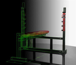 Kelton ławka ze stojakami Hyperion