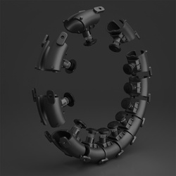 ZESTAW HULA HOP PLUS SIZE HHW12 BLACK Z WYPUSTKAMI I OBCIĄŻNIKIEM HMS + PAS BR163 RED