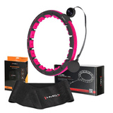 ZESTAW HULA HOP MAGNETYCZNY BLACK/PINK HHM16 Z LICZNIKIEM HMS + PAS WYSZCZUPLAJĄCY BR163 BLACK