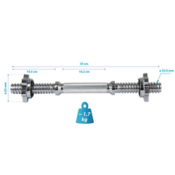 Gryf prosty krótki 35cm z zacikami średnica 25mm EB FIT