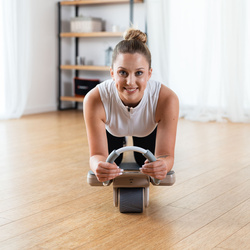 KA08 BROWN KÓŁKO ABS AUTOMATYCZNE KOŁO DO ĆWICZEŃ MIĘŚNI BRZUCHA Z PODPARCIEM