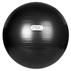 Piłka gimnastyczna Profit 75 cm czarna z pompką DK 2102