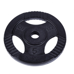 Obciążenie żeliwne typu Gripper 5kg, czarne
