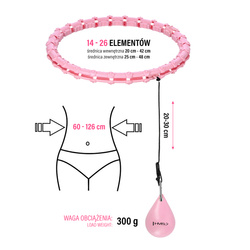 HHW11 PLUS SIZE HULA HOP LIGHT PINK Z WYPUSTKAMI I OBCIĄŻNIKIEM HMS