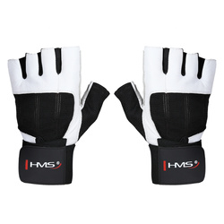 RST04 WHITE-BLACK ROZM. S RĘKAWICE NA SIŁOWNIĘ HMS
