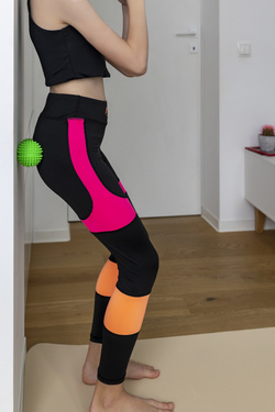 Wałek do masażu i rehabilitacji, duoball 15,5 cm Tullo niebieski