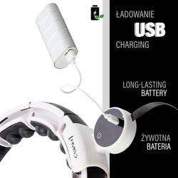 HULA HOP  HHM16 WHITE z magnesem i obciążnikiem + LICZNIK HMS