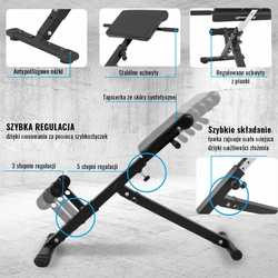 Ławeczka rzymska do treningu grzbietu (czarna)