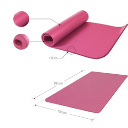 Duża Mata do Jogi Deluxe Fuksja