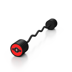 Sztanga gumowana łamana 45 kg czerwony połysk - Marbo Sport